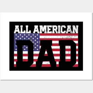 Dad 4th of July American Flag USA America Father's Day Posters and Art